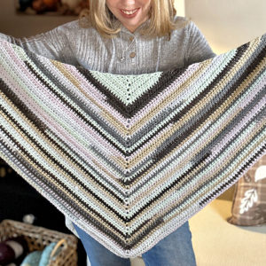 Easy All HDC Triangle Shawl Crochet Pattern