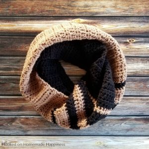 Two Tone Infinity Scarf Crochet Pattern - The Two-Tone Infinity Scarf Crochet Pattern can be worn long or wrapped up and cozy around the neck. I went with neutral colors for mine, but I think two bright colors or even jewel tones would be so pretty.