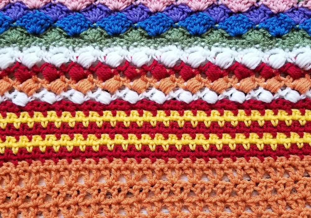 We're on part 11! Only a few weeks left! This week is a crochet classic, the Moss Stitch. This stitch is also known as the granite stitch or the linen stitch.