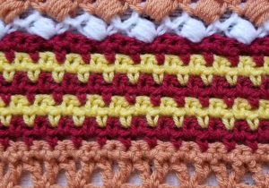 We're on part 11! Only a few weeks left! This week is a crochet classic, the Moss Stitch. This stitch is also known as the granite stitch or the linen stitch.