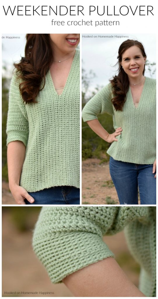 Weekender Pullover Crochet Pattern - The Weekender Pullover Crochet Pattern is a comfy, casual sweater. Perfect for weekend shopping trips and brunch!