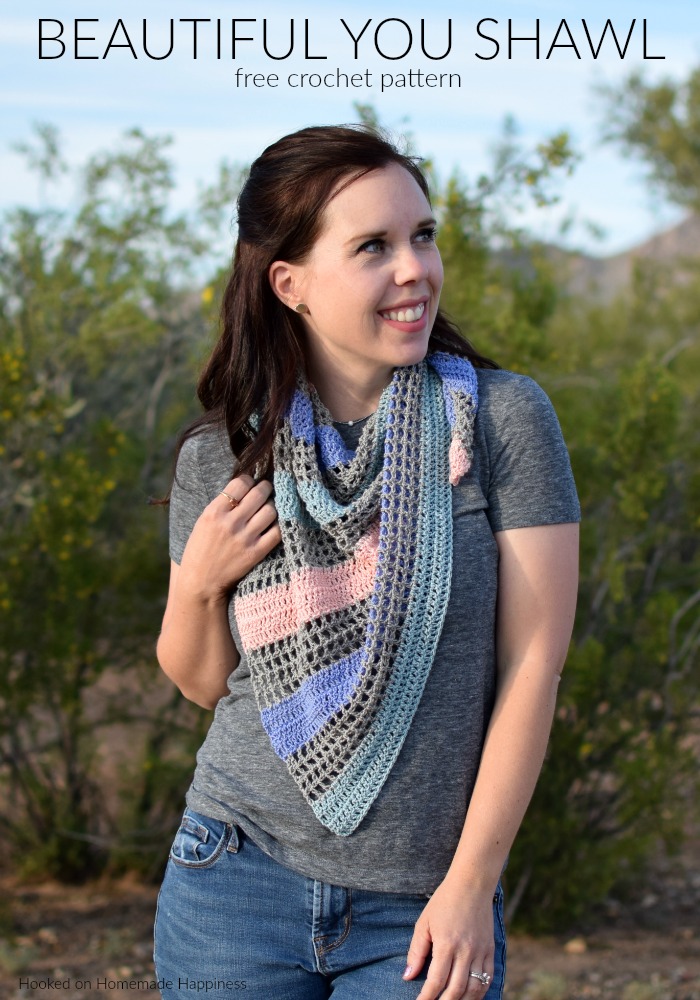 Beautiful You Shawl Crochet Pattern - The Beautiful You Shawl Crochet Pattern is made with sport weight yarn and is light enough for the warmer temps.