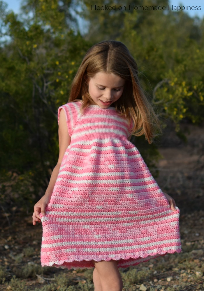 Carson Crochet Dress Pattern - The Carson Crochet Dress Pattern is a pretty spring dress! I designed this dress for my daughter Carson. This dress is TOTALLY her. Pretty, pink, and ruffle-y.