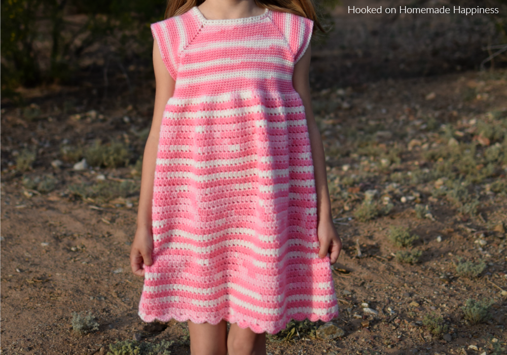 Carson Crochet Dress Pattern - The Carson Crochet Dress Pattern is a pretty spring dress! I designed this dress for my daughter Carson. This dress is TOTALLY her. Pretty, pink, and ruffle-y.