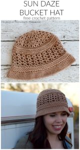 Sun Daze Bucket Hat Crochet Pattern - The Sun Daze Bucket Hat Crochet Pattern uses a few different stitches to create this cute and textured summer hat.