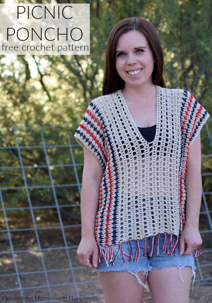 Picnic Poncho Crochet - Hooked Happiness