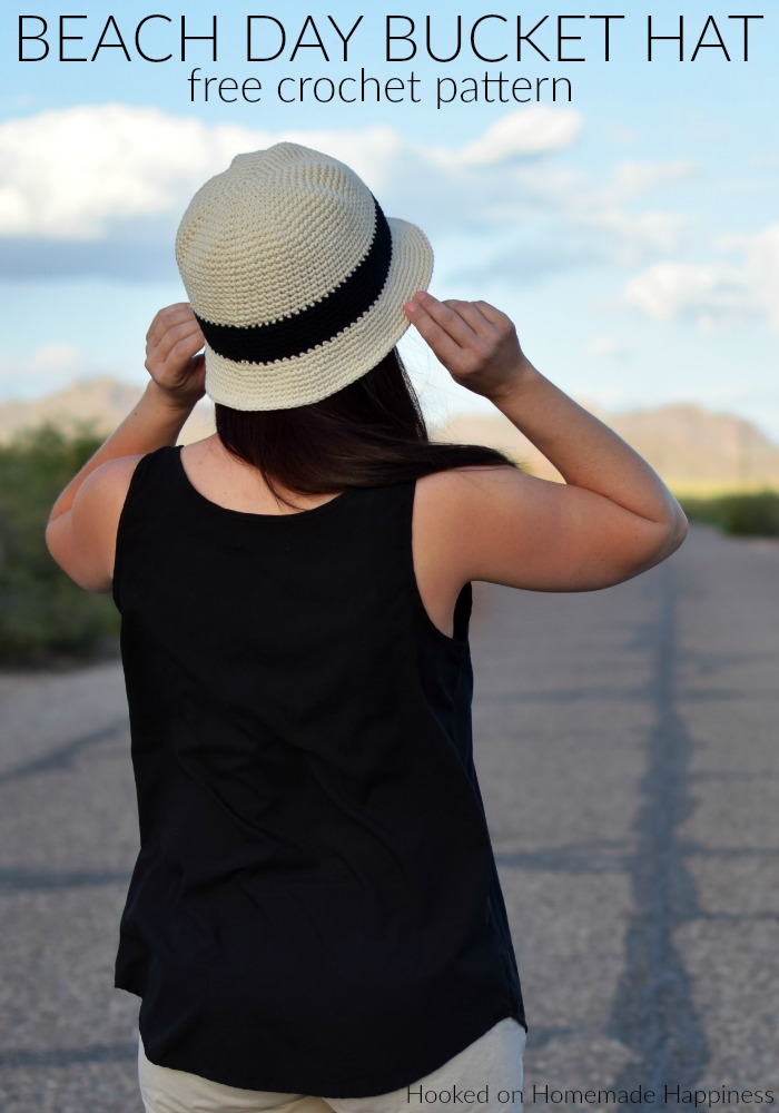 Beach Day Bucket Hat Crochet Pattern - The Beach Day Bucket Hat Crochet Pattern is the first pattern in this year's Crochet Along for a Cause! This hat pattern offers complete head coverage with extra length due to the brim. It's a good hat to donate to cancer centers.