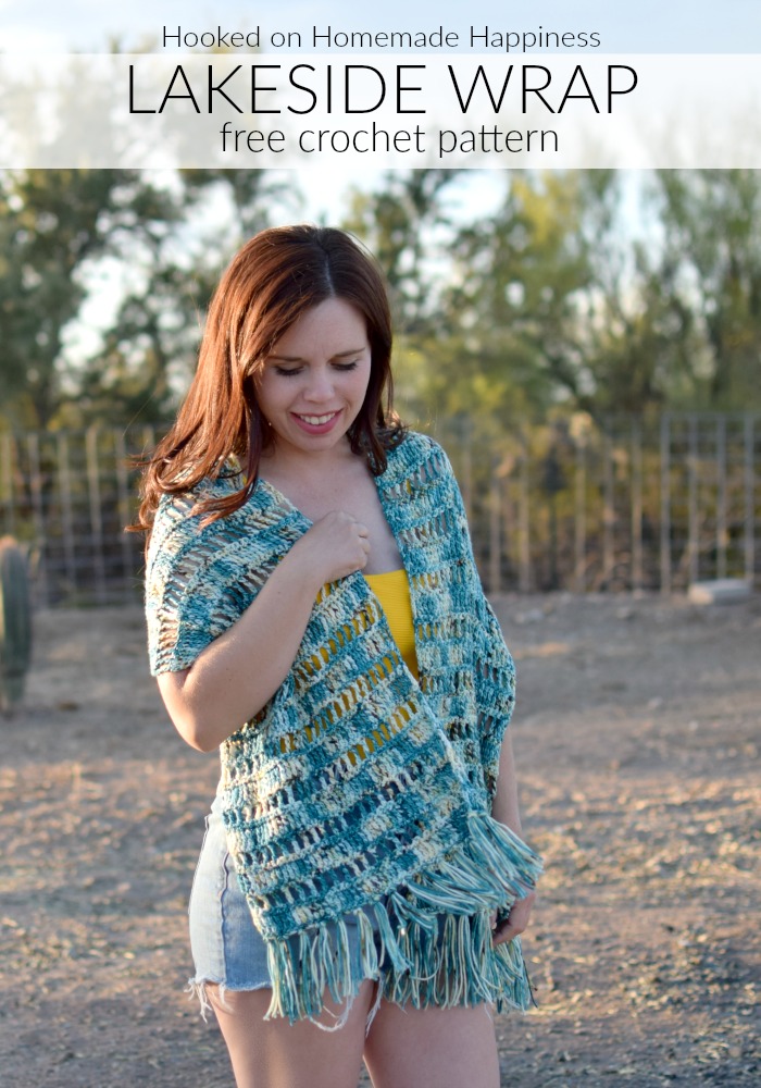 Lakeside Crochet Wrap Pattern - The Lakeside Crochet Wrap Pattern is so easy! You only need to know 3 simple stitches to make this open, airy design: chain, single crochet, and treble crochet.