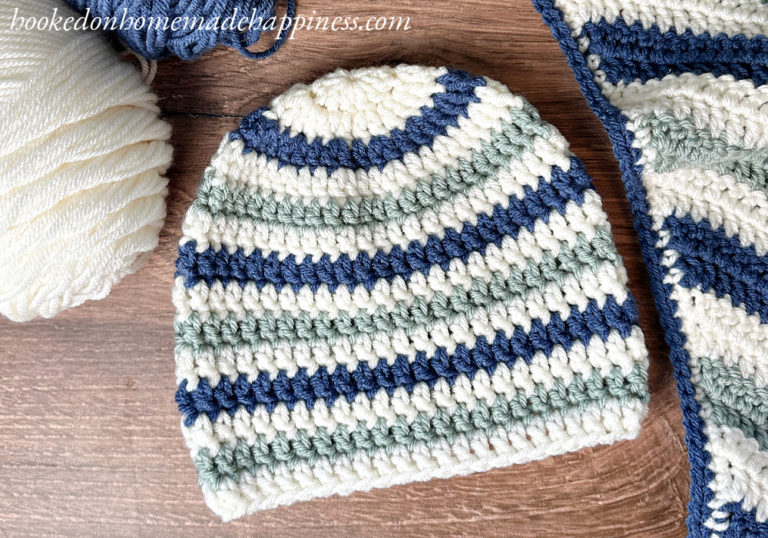 Basic Striped Baby Beanie Crochet Pattern