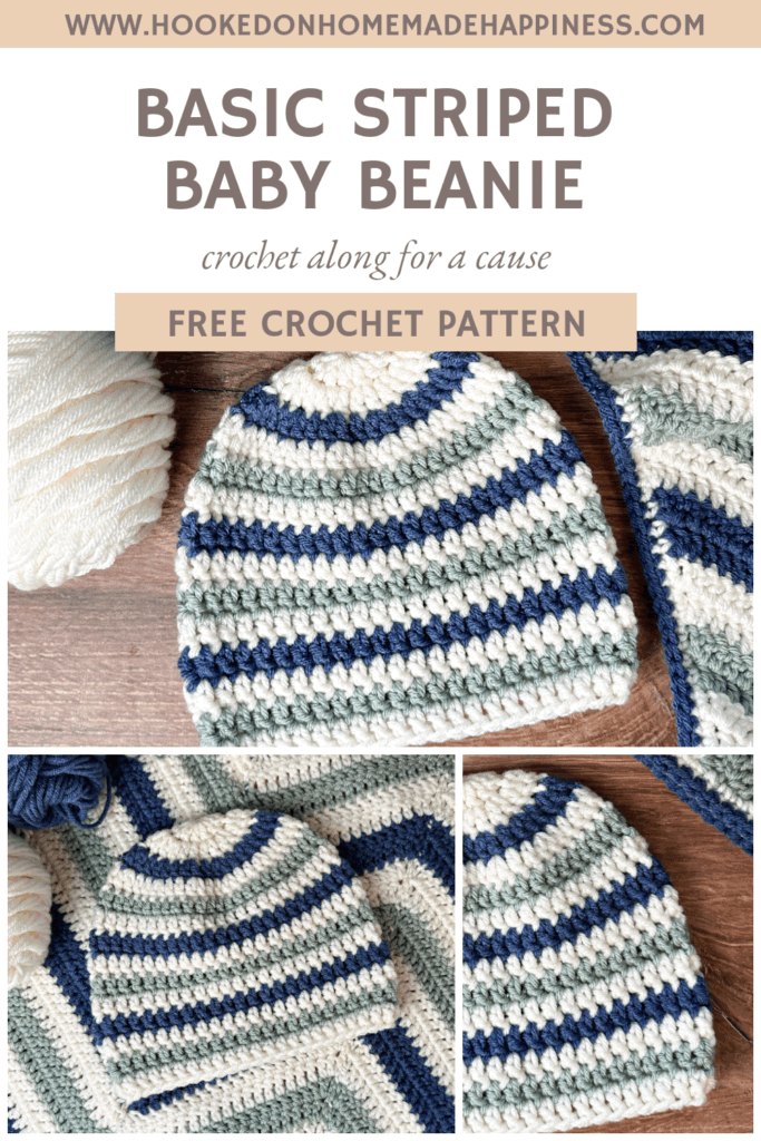 Basic Striped Baby Beanie Crochet Pattern