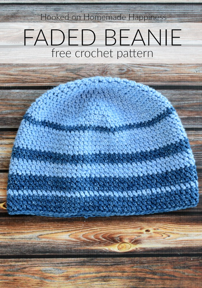 Faded Beanie Crochet Pattern - For the Faded Beanie Crochet Pattern I used one of my favorite acrylic yarns, Lion Brand Jean's yarn. It is so, so soft and is perfect for hats. 