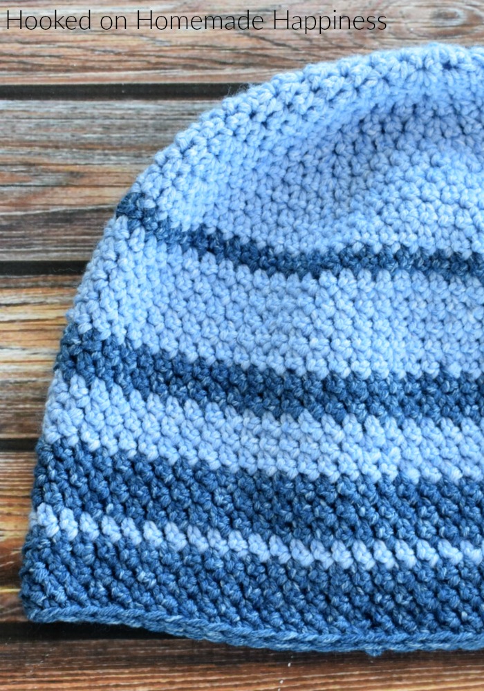 Faded Beanie Crochet Pattern - For the Faded Beanie Crochet Pattern I used one of my favorite acrylic yarns, Lion Brand Jean's yarn. It is so, so soft and is perfect for hats.