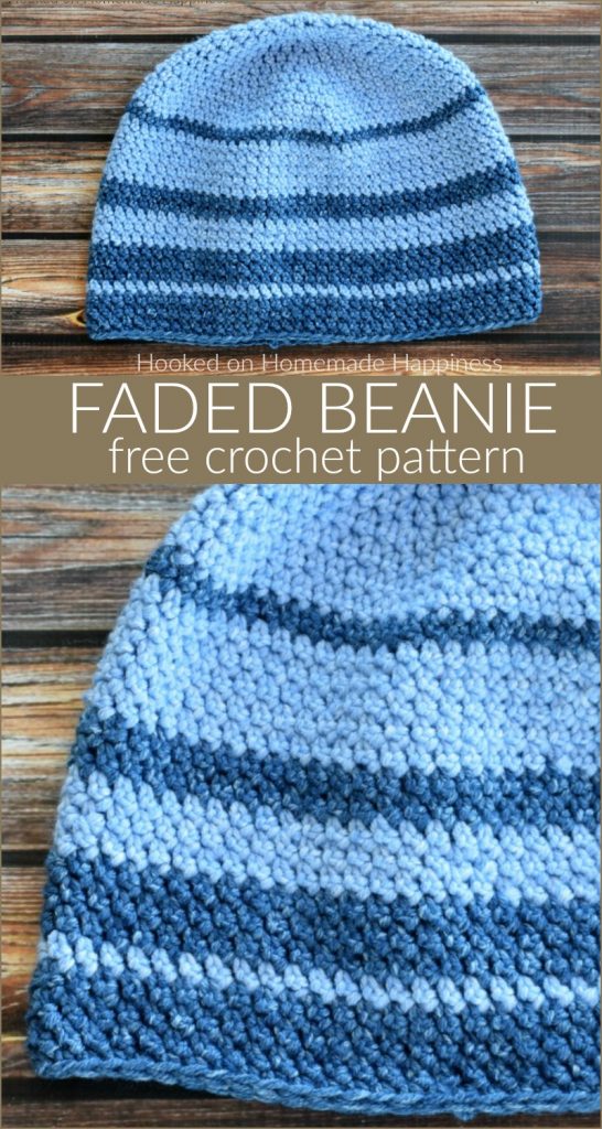 Faded Beanie Crochet Pattern - For the Faded Beanie Crochet Pattern I used one of my favorite acrylic yarns, Lion Brand Jean's yarn. It is so, so soft and is perfect for hats.