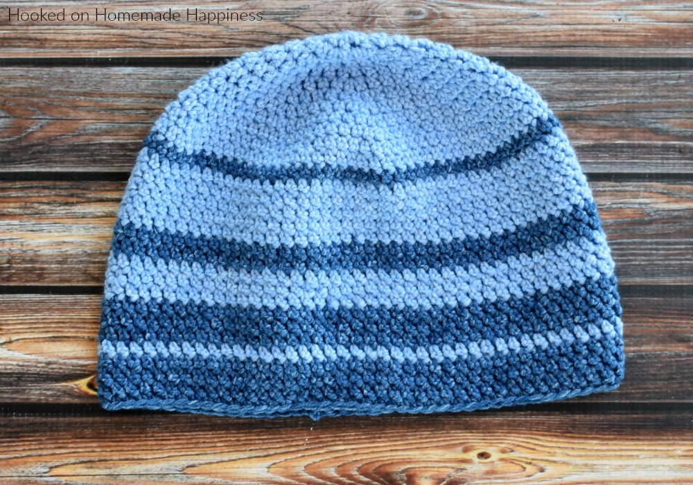 Faded Beanie Crochet Pattern - For the Faded Beanie Crochet Pattern I used one of my favorite acrylic yarns, Lion Brand Jean's yarn. It is so, so soft and is perfect for hats.