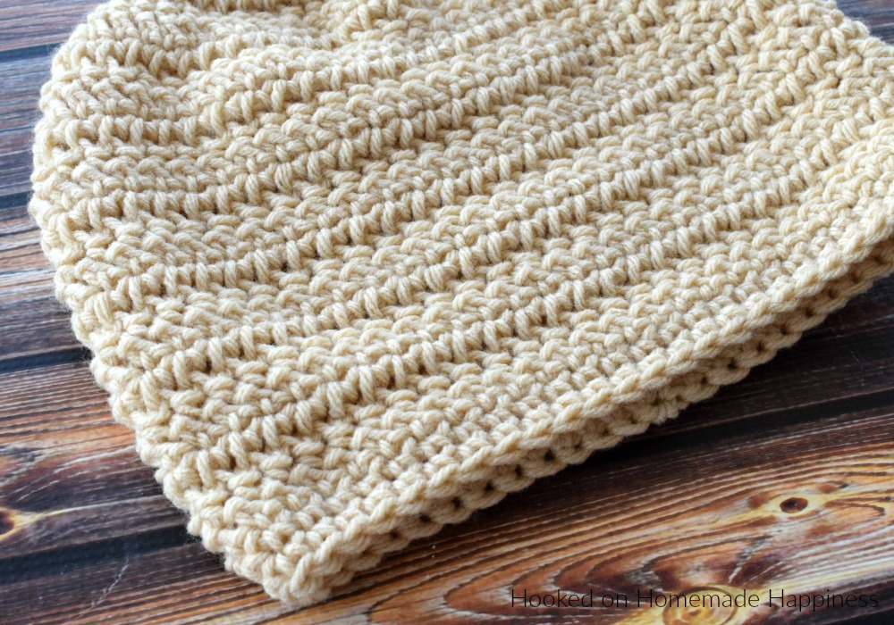 Herringbone Beanie Crochet Pattern - The Herringbone Beanie Crochet Pattern has a fun texture that's created with the herringbone double crochet and turned rounds.
