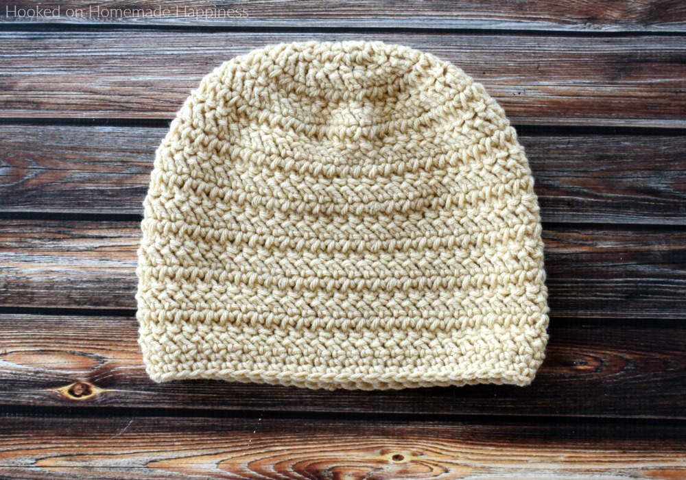 Herringbone Beanie Crochet Pattern - The Herringbone Beanie Crochet Pattern has a fun texture that's created with the herringbone double crochet and turned rounds.