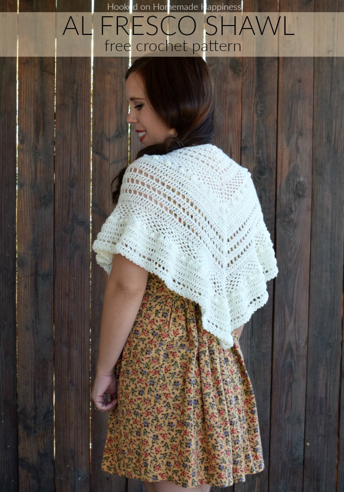 Al Fresco Shawl Crochet Pattern - The Al Fresco Shawl Crochet Pattern is a lightweight shawl that's perfect for cool evenings. 