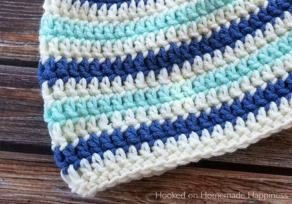 Basic Striped Beanie Crochet Pattern - This Basic Striped Beanie Crochet Pattern has endless color possibilities! This child sized beanie is an easy pattern and I have a video tutorial to show how I like to change colors when working in the round.