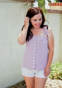 Button Down Tank Crochet Pattern - The Button Down Tank Crochet Pattern is just the cutest addition to your summer wardrobe! It's very simple construction (just a rectangle!) and I think any ambitious beginner could tackle this pattern.