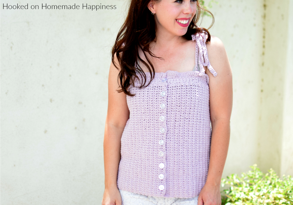 Button Down Tank Crochet Pattern - The Button Down Tank Crochet Pattern is just the cutest addition to your summer wardrobe! It's very simple construction (just a rectangle!) and I think any ambitious beginner could tackle this pattern.