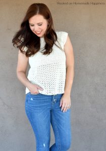 Babydoll Tee Crochet Pattern - The Babydoll Tee Crochet Pattern is made with a cotton blend, DK weight yarn so it's great for warmer months.