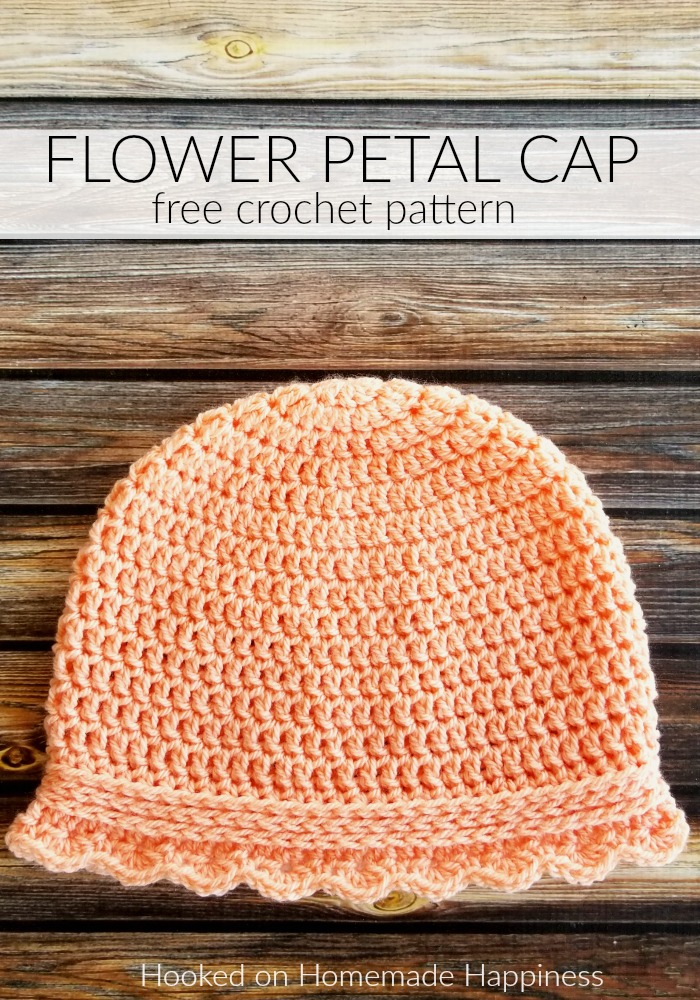 Flower Petal Cap Crochet Pattern - The Flower Petal Cap Crochet Pattern is a option for donating to cancer patients. It offers complete head coverage as well as neck and ear coverage. It's a quick and easy pattern with a little feminine touch.  