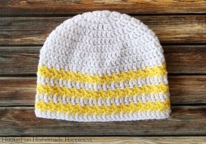 Lemon Drop Beanie Crochet Pattern - The Lemon Drop Beanie Crochet Pattern is an easy level, basic beanie pattern with a couple rounds of the Suzette Stitch for some texture!