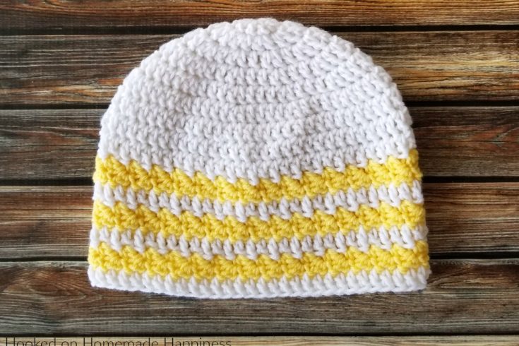 Lemon Drop Beanie Crochet Pattern - The Lemon Drop Beanie Crochet Pattern is an easy level, basic beanie pattern with a couple rounds of the Suzette Stitch for some texture!