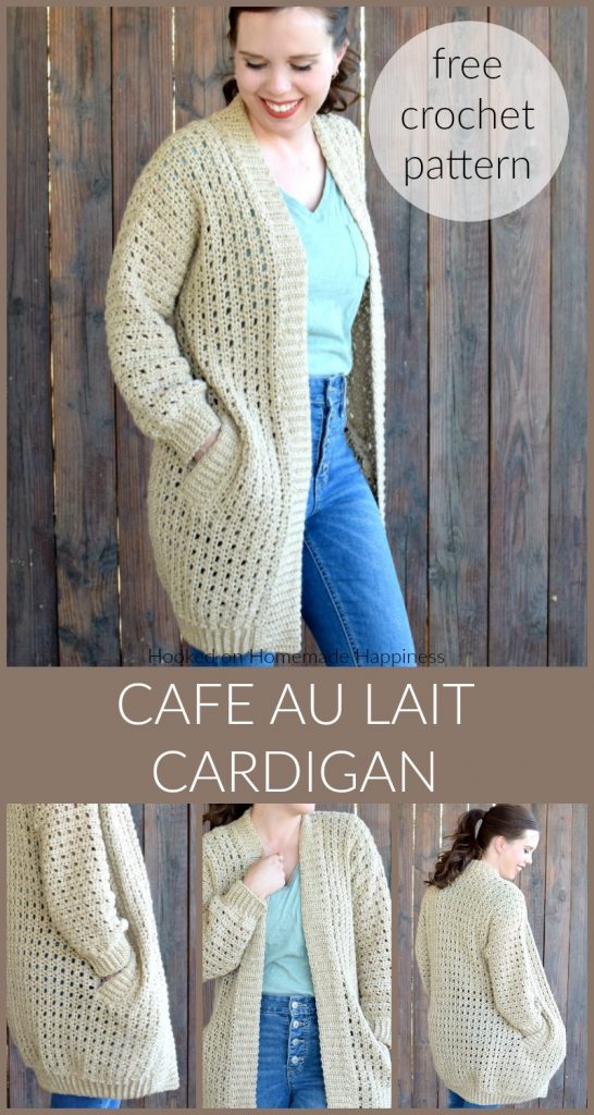 Cafe au Lait Cardigan Crochet Pattern - There is so much to love about the Cafe au Lait Cardigan Crochet Pattern. The seamless construction, the ribbing, the simple stitch, the POCKETS!