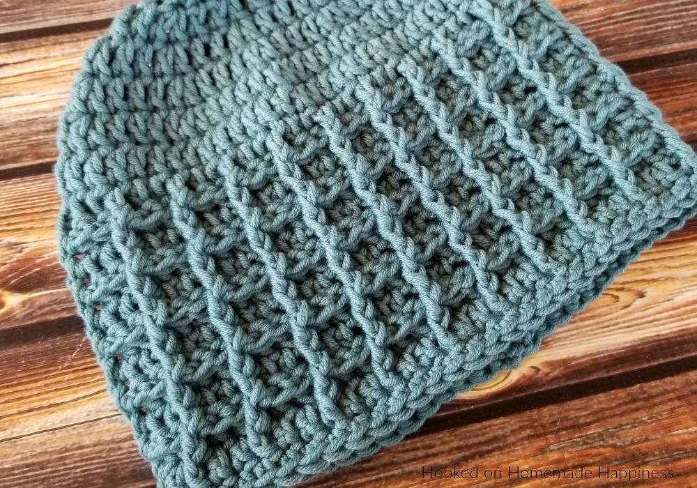 Waffle Brim Beanie Crochet Pattern - The Waffle Brim Beanie Crochet Pattern is an easy pattern with great texture!