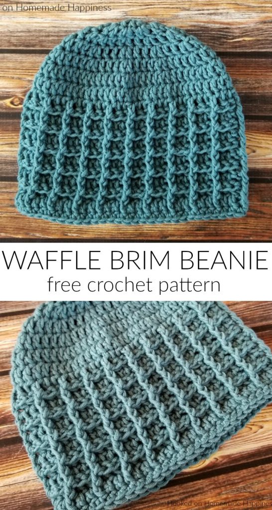 Waffle Brim Beanie Crochet Pattern - The Waffle Brim Beanie Crochet Pattern is an easy pattern with great texture!