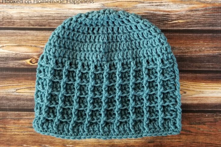 Waffle Brim Beanie Crochet Pattern - The Waffle Brim Beanie Crochet Pattern is an easy pattern with great texture!