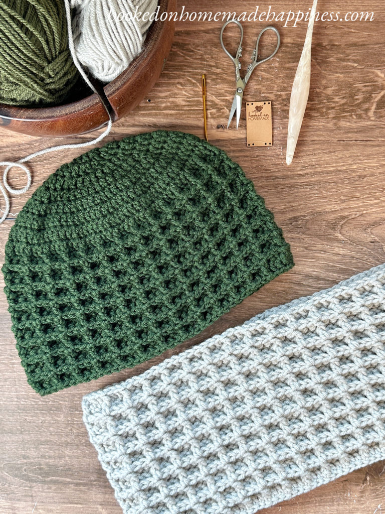 Waffle Brim Beanie Crochet Pattern