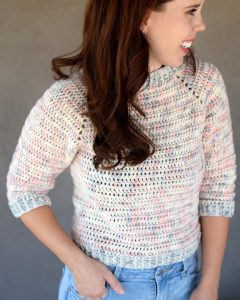 Everyday Raglan Crochet Pattern - The Everyday Raglan Crochet Pattern is quick, easy, and very customizable. I used DK weight yarn with a 3/4 length sleeve to make this sweater perfect for the warm fall we have here in Arizona.