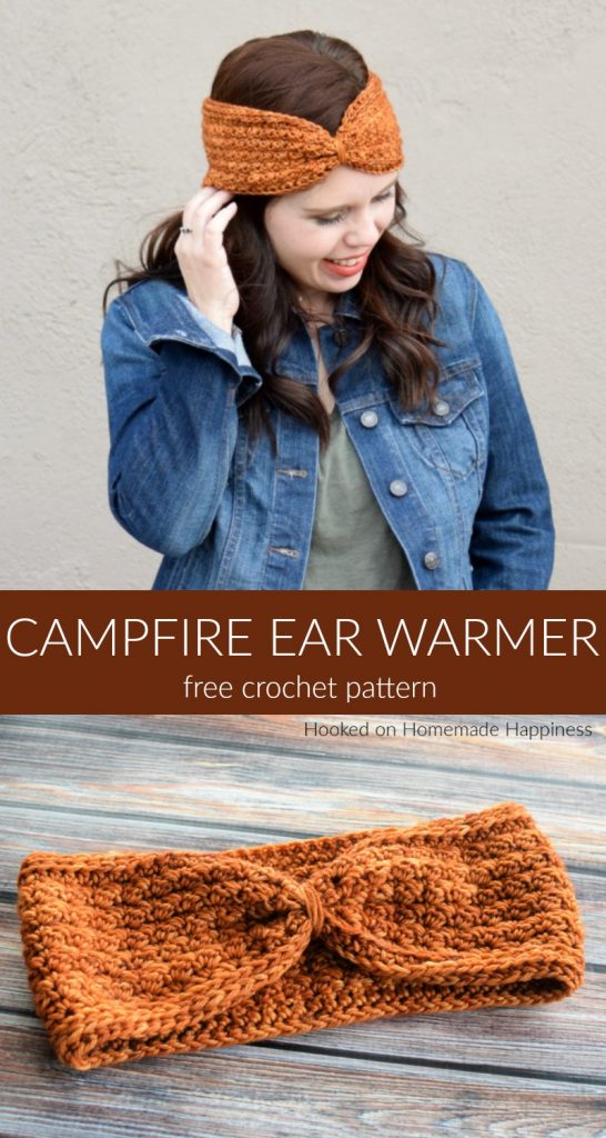 Campfire Ear Warmer Crochet Pattern - The Campfire Ear Warmer Crochet Pattern uses a couple of my favorite stitches! I used the Suzette Stitch and HDC in the 3rd loop to create this beautifully textured ear warmer.