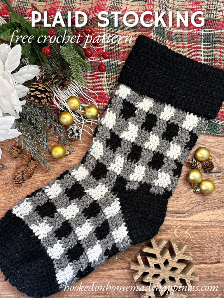 Plaid Stocking Crochet Pattern