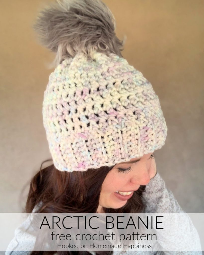 Arctic Beanie Crochet Pattern - The Arctic Beanie Crochet Pattern is made with super simple stitches and bulky weight yarn. Quick and easy!