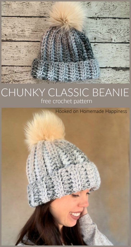 Chunky Classic Beanie Crochet Pattern - The Chunky Classic Beanie Crochet Pattern is made exactly like the Classic Beanie, but made with super bulky yarn! I used Lion Brand Wool-Ease Thick & Quick.