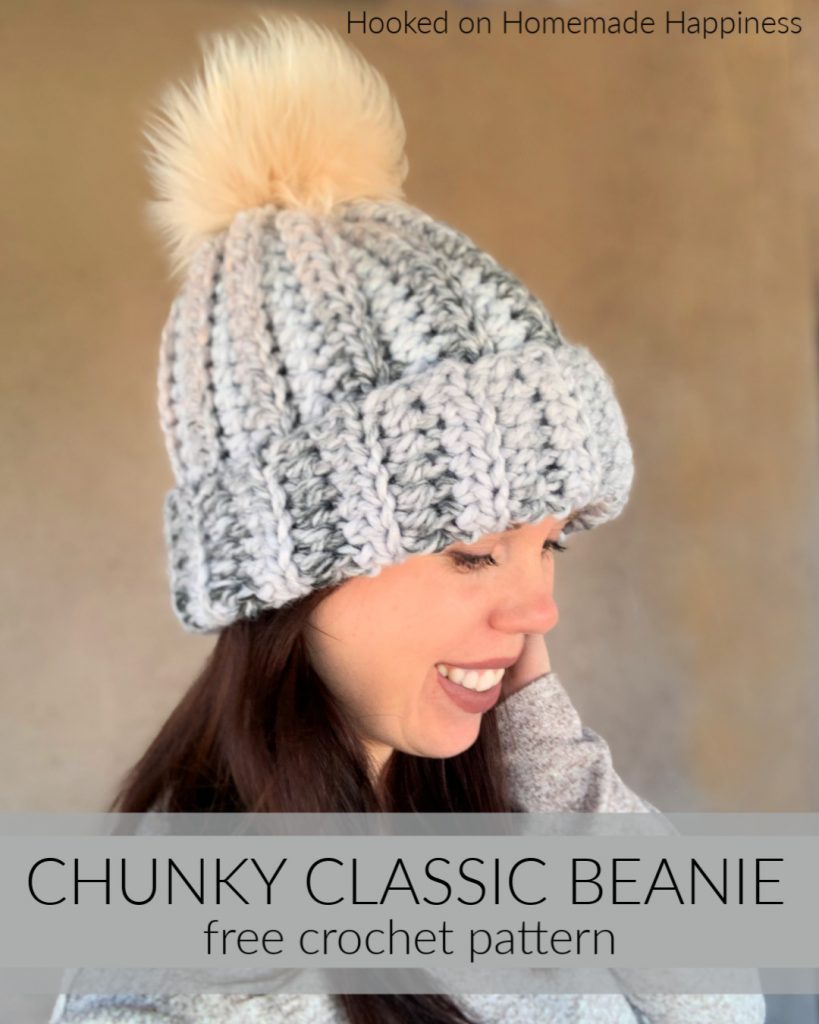 Chunky Classic Beanie Crochet Pattern - The Chunky Classic Beanie Crochet Pattern is made exactly like the Classic Beanie, but made with super bulky yarn! I used Lion Brand Wool-Ease Thick & Quick.