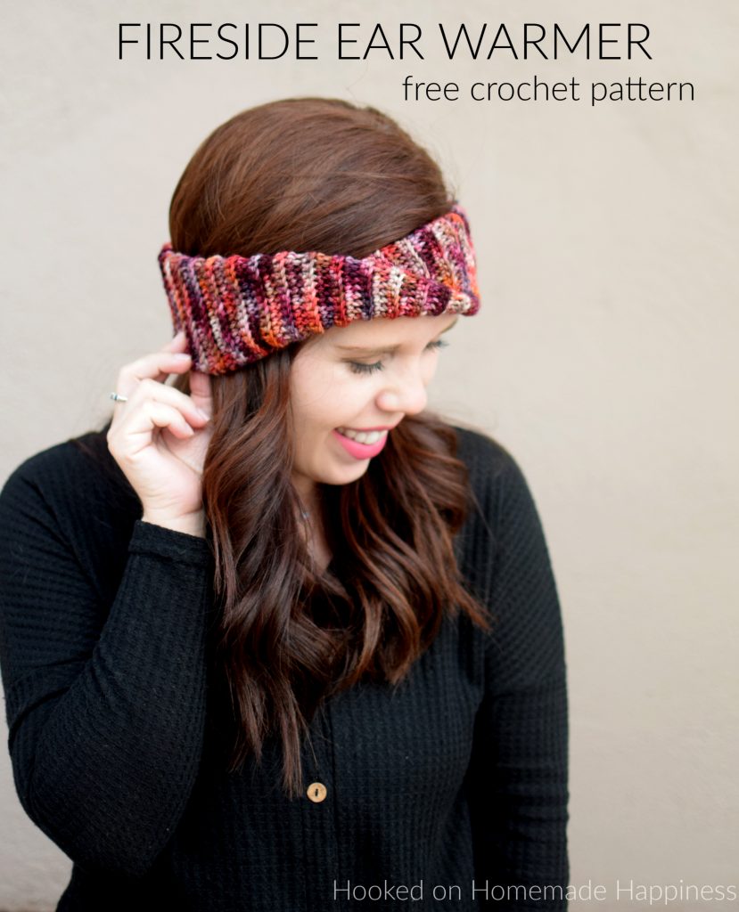 Fireside Ear Warmer Crochet Pattern - The Fireside Ear Warmer Crochet Pattern has a double brim so it's extra toasty for those cold winter nights!