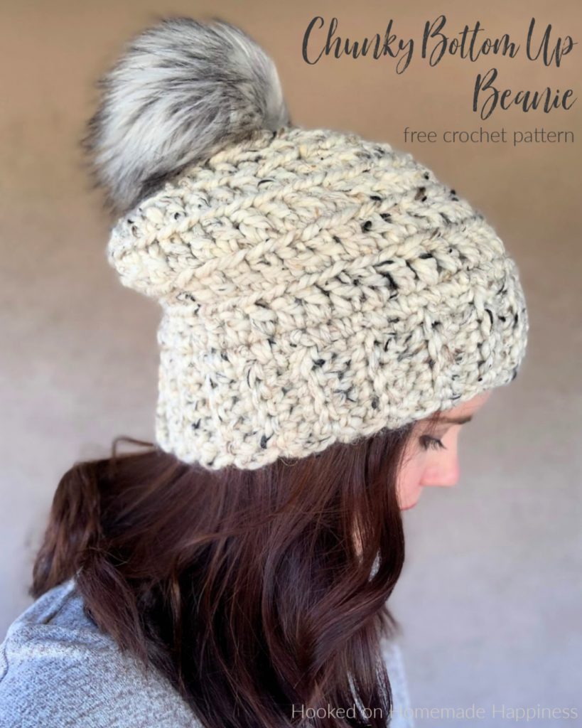 Chunky Bottom Up Beanie Crochet Pattern - The Chunky Bottom Up Beanie Crochet Pattern is the chunky version of the Beginner Bottom Up Beanie! 