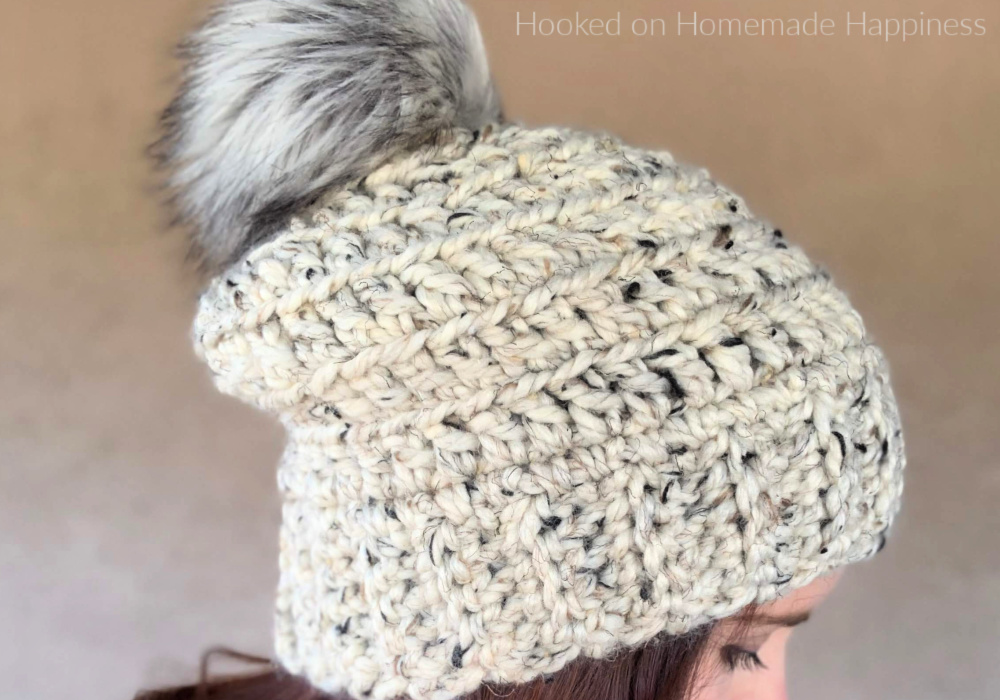 Chunky Bottom Up Beanie Crochet Pattern - Hooked on Homemade Happiness
