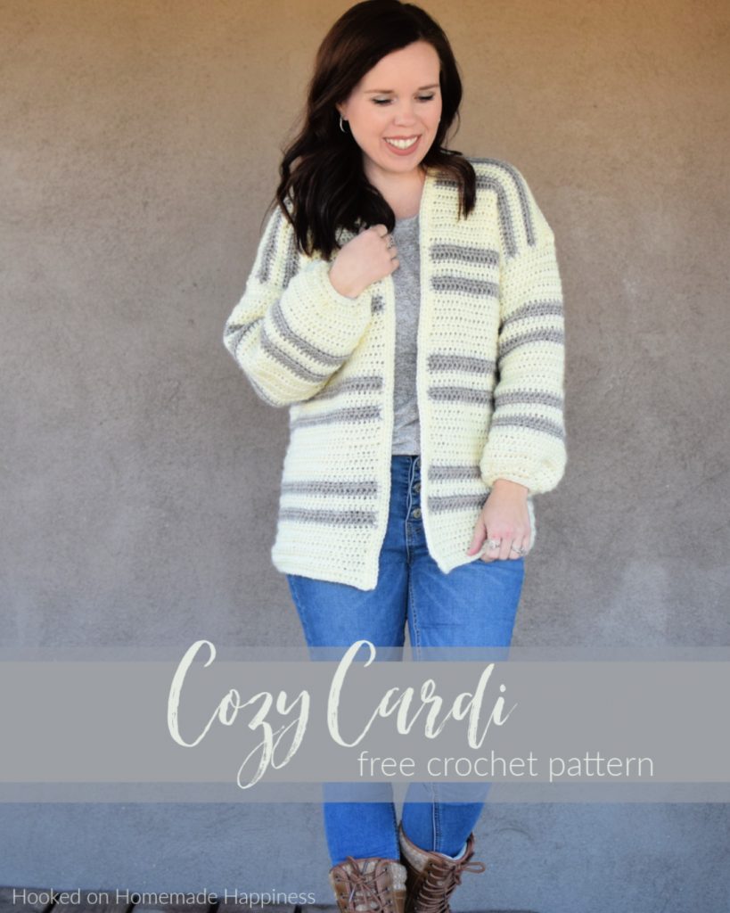 Cozy Cardi Crochet Pattern - The Cozy Cardi Crochet Pattern is a super easy beginner level pattern with very little sewing!
