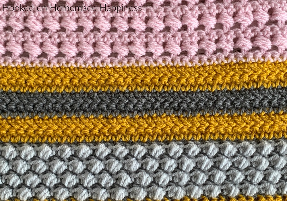 Herringbone Double Crochet Stitch (Stitch Sampler Scrapghan - Part 3