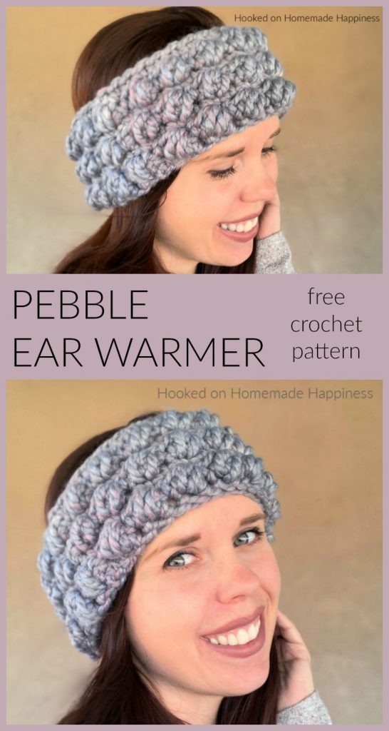 Pebble Stitch Ear Warmer Crochet Pattern - This Pebble Ear Warmer Crochet Pattern uses one of my favorite stitches, the Pebble Stitch! I love this stitch paired with a super bulky yarn. It makes for a fun, textured, thick ear warmer.