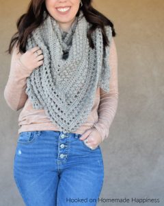 Pebble Shawl Crochet Pattern - The Pebble Shawl Crochet Pattern has a beautiful texture! It's large enough to comfortable wrap around the shoulders or worn as a triangle scarf.