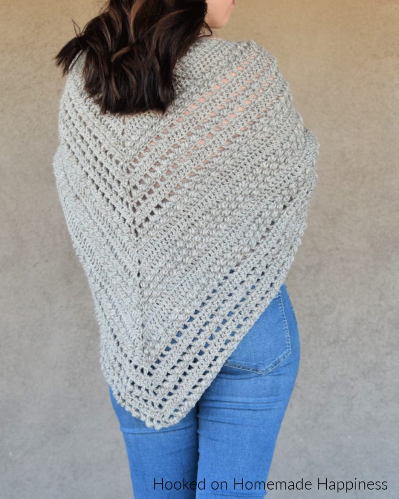 Pebble Shawl Crochet Pattern - The Pebble Shawl Crochet Pattern has a beautiful texture! It's large enough to comfortable wrap around the shoulders or worn as a triangle scarf.