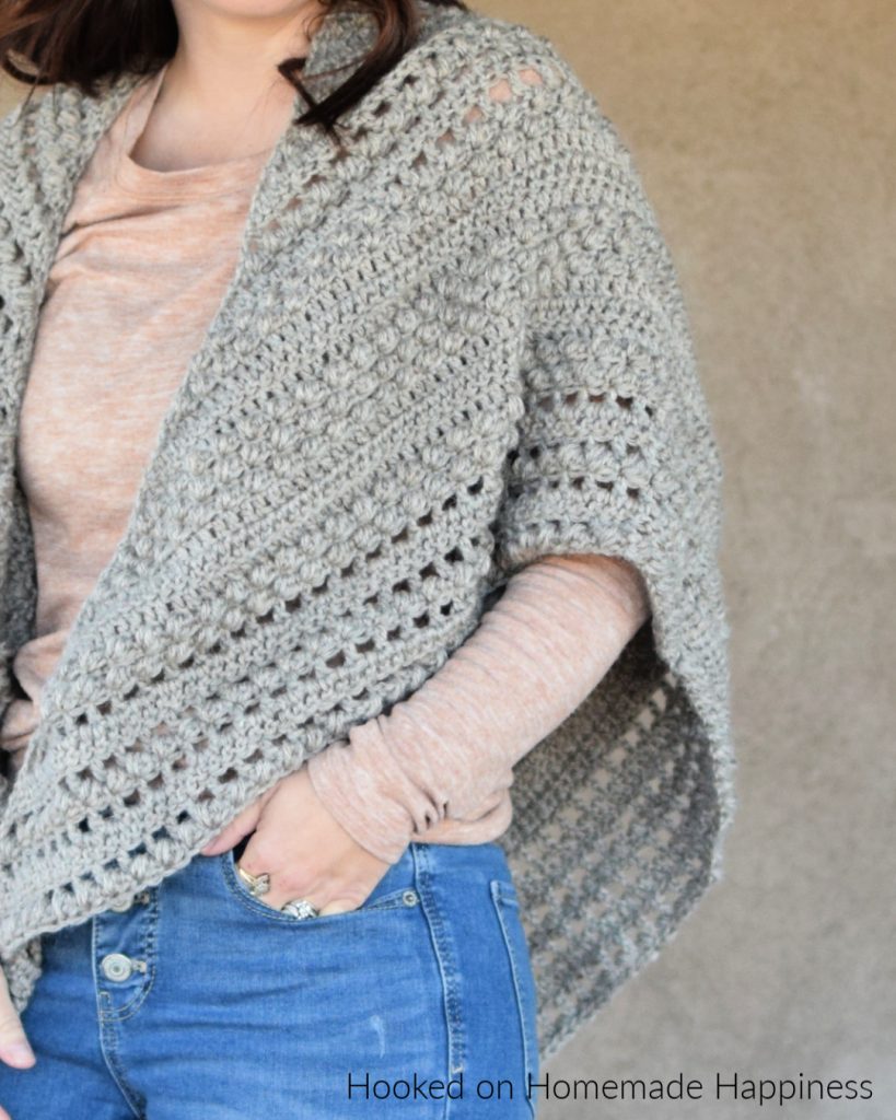 Pebble Shawl Crochet Pattern - The Pebble Shawl Crochet Pattern has a beautiful texture! It's large enough to comfortable wrap around the shoulders or worn as a triangle scarf.