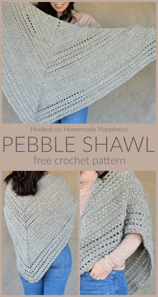 Pebble Shawl Crochet Pattern - The Pebble Shawl Crochet Pattern has a beautiful texture! It's large enough to comfortable wrap around the shoulders or worn as a triangle scarf.