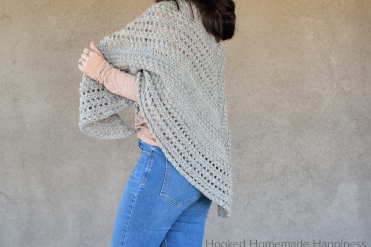 Pebble Shawl Crochet Pattern - The Pebble Shawl Crochet Pattern has a beautiful texture! It's large enough to comfortable wrap around the shoulders or worn as a triangle scarf.